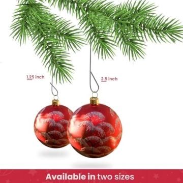 Bexter 300 Pack of Silver Ornament Hooks Christmas Tree Decorating Hooks- Metal Wire Ornament Hooks for Christmas Tree Decoration Hanging (Silver) (Happy Holidays!!)