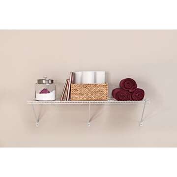 ClosetMaid 1074 Heavy-Duty Wire Shelf Kit, 4-Feet X 16-Inch, White