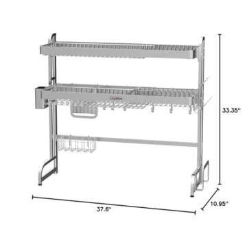 Loyalfire Stainless Steel Over Sink Dish Rack - Adjustable & Durable