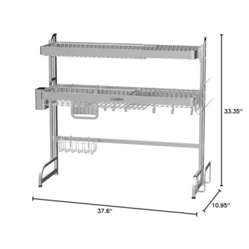 Loyalfire Stainless Steel Over Sink Dish Rack - Adjustable & Durable