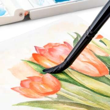 Transon Round Watercolor Paint Brush Set for All Artists