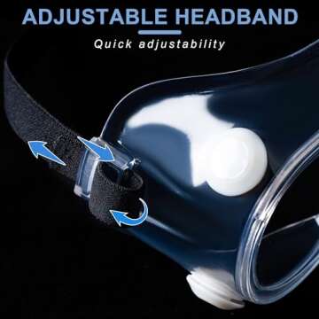 Honmein 2-Pack Safety Goggles, Anti-Fog Lab Goggles, Over Glasses Safety Glasses for Chemistry Lab, Mowing, Woodworking, Painting, Construction, Industrial Use