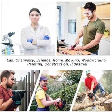 Honmein 2-Pack Safety Goggles, Anti-Fog Lab Goggles, Over Glasses Safety Glasses for Chemistry Lab, Mowing, Woodworking, Painting, Construction, Industrial Use