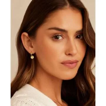 gorjana Women's Ana Coin Huggie Earrings, 18K Gold Plated, Hoop Earrings with Surgical Steel Hinge Closure, Boho Jewelry for Ear Stacking, Vintage-Inspired Charms