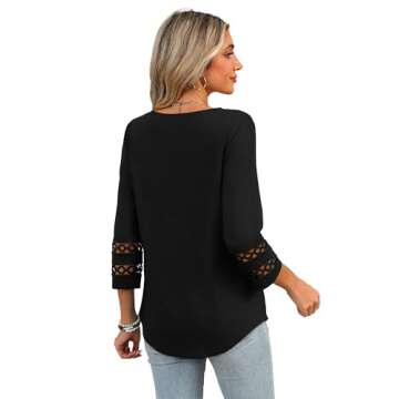 Elegant 3/4 Sleeve V-Neck Blouse for Women