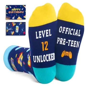 Zmart 12th Birthday Gifts for Boys - Cool Socks for Tweens
