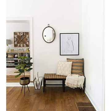 Creative Co-Op White Cotton Embroidered Lines of Decorative Fringe Pillows, 1 Count (Pack of 1)