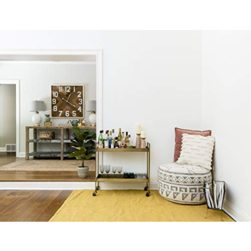 Creative Co-Op White Cotton Embroidered Lines of Decorative Fringe Pillows, 1 Count (Pack of 1)