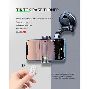 Fingertip Bluetooth Remote Control TIK TOK Wireless Page Turner TYUOBOX Camera Remote Shutter Selfie Button Controller with Charging Case for iPhone Android Ipad Cell Phone (White)