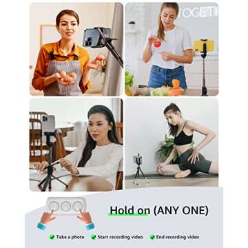 Fingertip Bluetooth Remote Control TIK TOK Wireless Page Turner TYUOBOX Camera Remote Shutter Selfie Button Controller with Charging Case for iPhone Android Ipad Cell Phone (White)