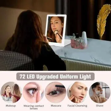 Portable LED Travel Makeup Mirror with 3 Color Modes