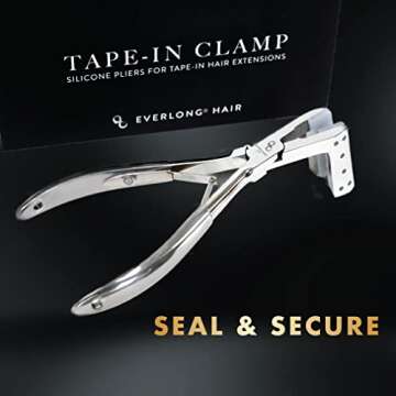 everlong Tape-in Pliers Hair, Stainless Steel Pressing Clamp for Longer Lasting and Secure Tape-in H...