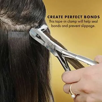 everlong Tape-in Pliers Hair, Stainless Steel Pressing Clamp for Longer Lasting and Secure Tape-in Hair Extensions, Silicone-Lined Pliers Tool for Salon Professional Installation