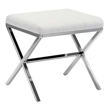 DUHOME Vanity Stool - Modern PU Leather Makeup Bench