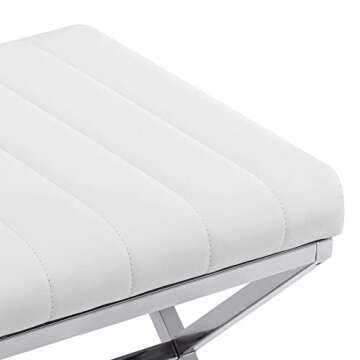 DUHOME Vanity Stool - Modern PU Leather Makeup Bench