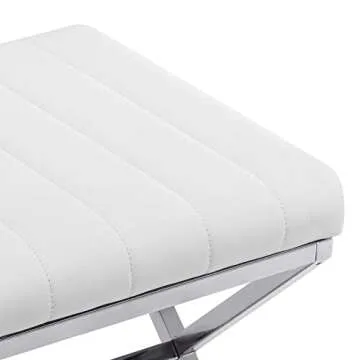 DUHOME Vanity Stool - Modern PU Leather Makeup Bench