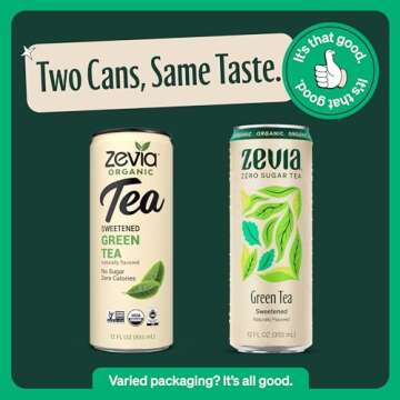 Zevia Organic Sugar Free Iced Tea, Green Tea, 12 Ounce Cans (Pack of 12)