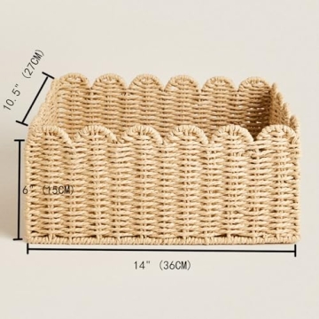 Scalloped Edge Wicker Baskets for Stylish Organization