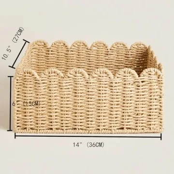 Scalloped Edge Wicker Baskets for Stylish Organization