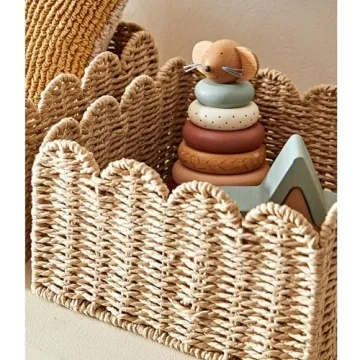 Scalloped Edge Wicker Baskets for Stylish Organization