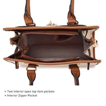 Women Designer Handbags and Purses Ladies Satchel Bags Shoulder Bags Top Handle Bags w/Matching Wallet