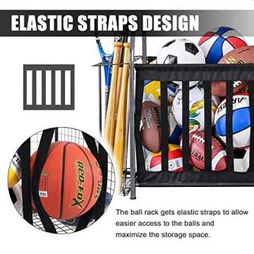 Mythinglogic Garage Sports Equipment Storage, 2 Golf Bag Storage Stand and Other Sports Equipment Storage Rack, Garage Organizer System