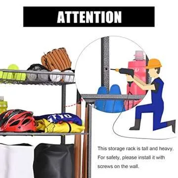 Mythinglogic Garage Sports Equipment Storage, 2 Golf Bag Storage Stand and Other Sports Equipment Storage Rack, Garage Organizer System