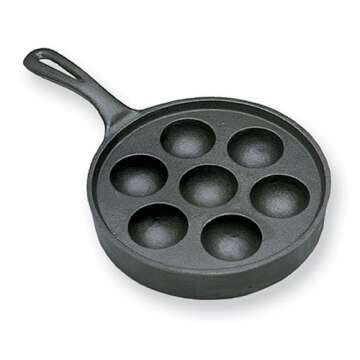 SCI Scandicrafts 7-Cup Cast Iron Aebleskiver Pancake Puffs Pan