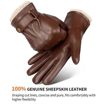 OZERO Leather Touchscreen Gloves - Warm Winter Style