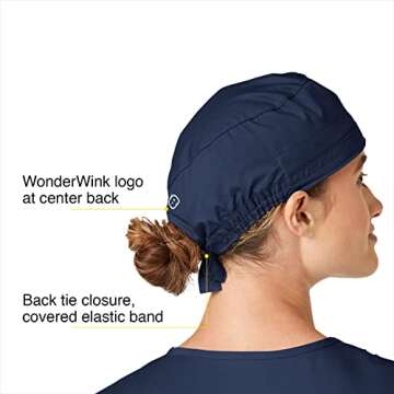 Wink WonderWORK Unisex Navy Tie Back Scrub Cap