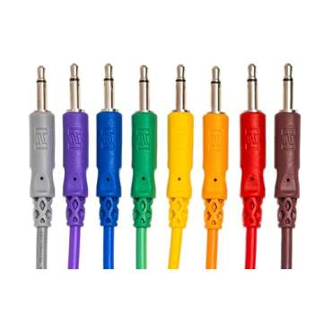 Hosa CMM-845 Eurorack Patch Cables 8-Pack - 1.5 Feet, Color-Coded for Easy Organization