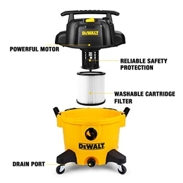 Powerful DEWALT 9 Gallon Shop Vacuum for Home & Garage