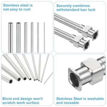 PATIKIL Blunt Tip Dispensing Needle 19G, 12 Pcs 1 Inch Stainless Steel Liquid Dispenser Needles with Lure Lock for Refilling Liquid Inks Adhesives Glue