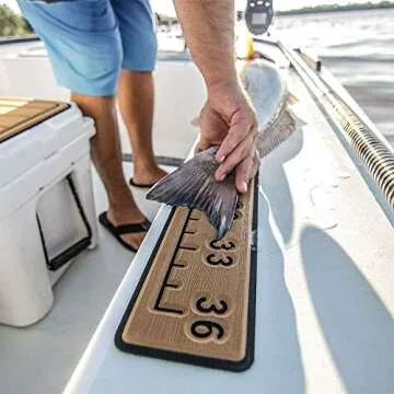 Castaway Customs | SeaDek Foam Fish Ruler | 3M Adhesive Backing | Perfect Accessory for Fishing Boats, Coolers & Kayaks | 36" Fishing Measurement Tool | Terra/Black