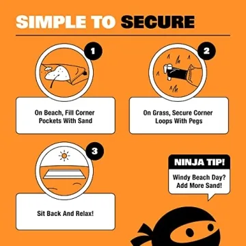 SUN NINJA Sand Proof Beach Blanket Lightweight Quick Dry