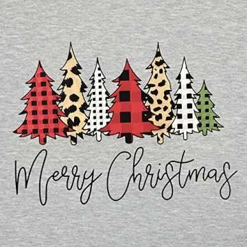 Merry Christmas Sweatshirts for Women - Cute Crewneck Tops