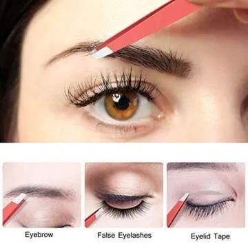 HAWATOUR 4Pcs Tweezers Set for Precision Grooming