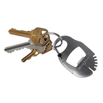 Nite Ize DoohicKey Pet Tool, Pet Multi Tool, Burr Comb, Tick Remover, Nail File, Bottle Opener, Stainless Steel