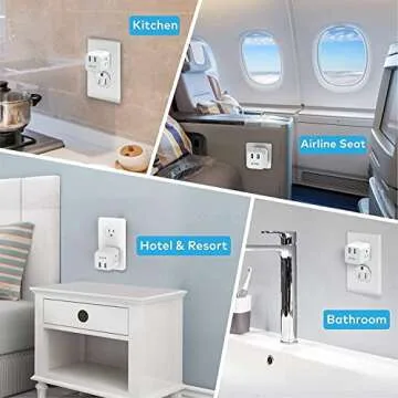 TROND Multi Plug Outlet Extender - Outlet Splitter with 3 Plug Extender, 2 USB Wall Charger, Wall Outlet Expander, Multiple Outlet Wall Plug, Non Surge Protector for Cruise Ship, Travel, Home, Office