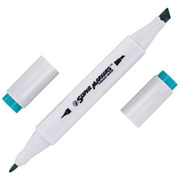 80 Color Super Markers Primary & Secondary Tones Dual Tip Set - Double-Ended Permanent Art Markers with Fine Bullet & Chisel Point Tips - Ergonomic Tri-Oval Barrels - Draw, Sketch, Illustrate, Manga
