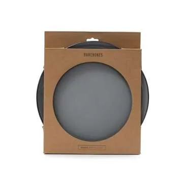 Barebones Enamel Deep Plate - Set of 2 Dinner Plates - Hand-Finished Baked Stainless Steel Trim Plate Set - Camping Kitchen and Dish Set (Slate Gray)