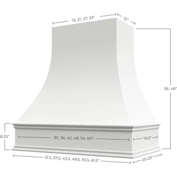 Riley & Higgs Curved Front Range Hood Cover for Any Kitchen