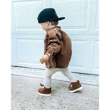 Fernvia Toddler Boy Clothes 1T 2T 3T 4T 5T Baby Denim Jacket Solid Color Lapel Button-Up Pockets Coat Fall Winter Clothes (A Brown, 12-18 Months)