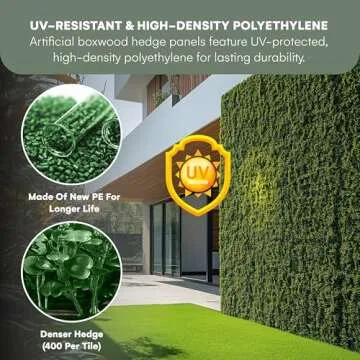 Flybold Grass Wall Panels Pack of 12-20"x20" Artificial Greenery Panels with UV Protection for Indoo...