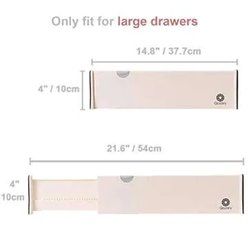 Qozary 8 Pack Adjustable Drawer Dividers Organizer Separators Expandable from 14.8-21.6", Plastic Dresser Organizer for Bedroom, Bathroom, Closet, Baby Drawer, Office Desk, Kitchen Storage