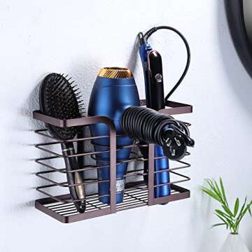 YIGII Hair Dryer Holder - 3-in-1 Beauty Organizer
