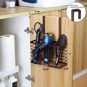 YIGII Hair Dryer Holder - 3-in-1 Beauty Organizer