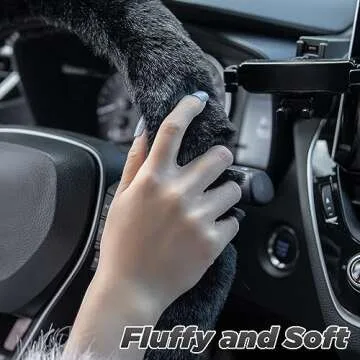 Trendy SEG Direct Furry Steering Wheel Cover for All