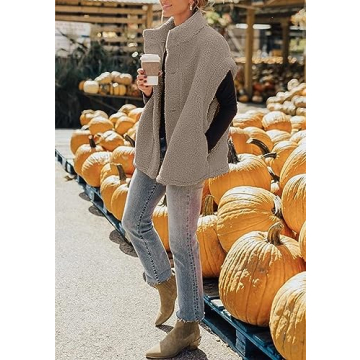 Cozy Oversized Women's Fleece Vest with Pockets