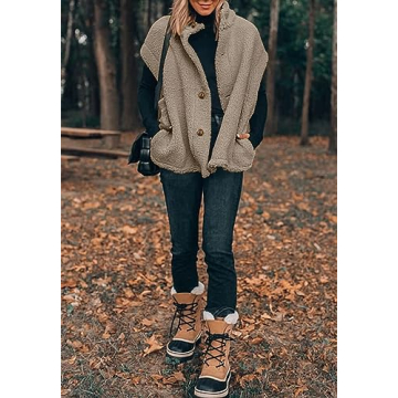 Cozy Oversized Women's Fleece Vest with Pockets